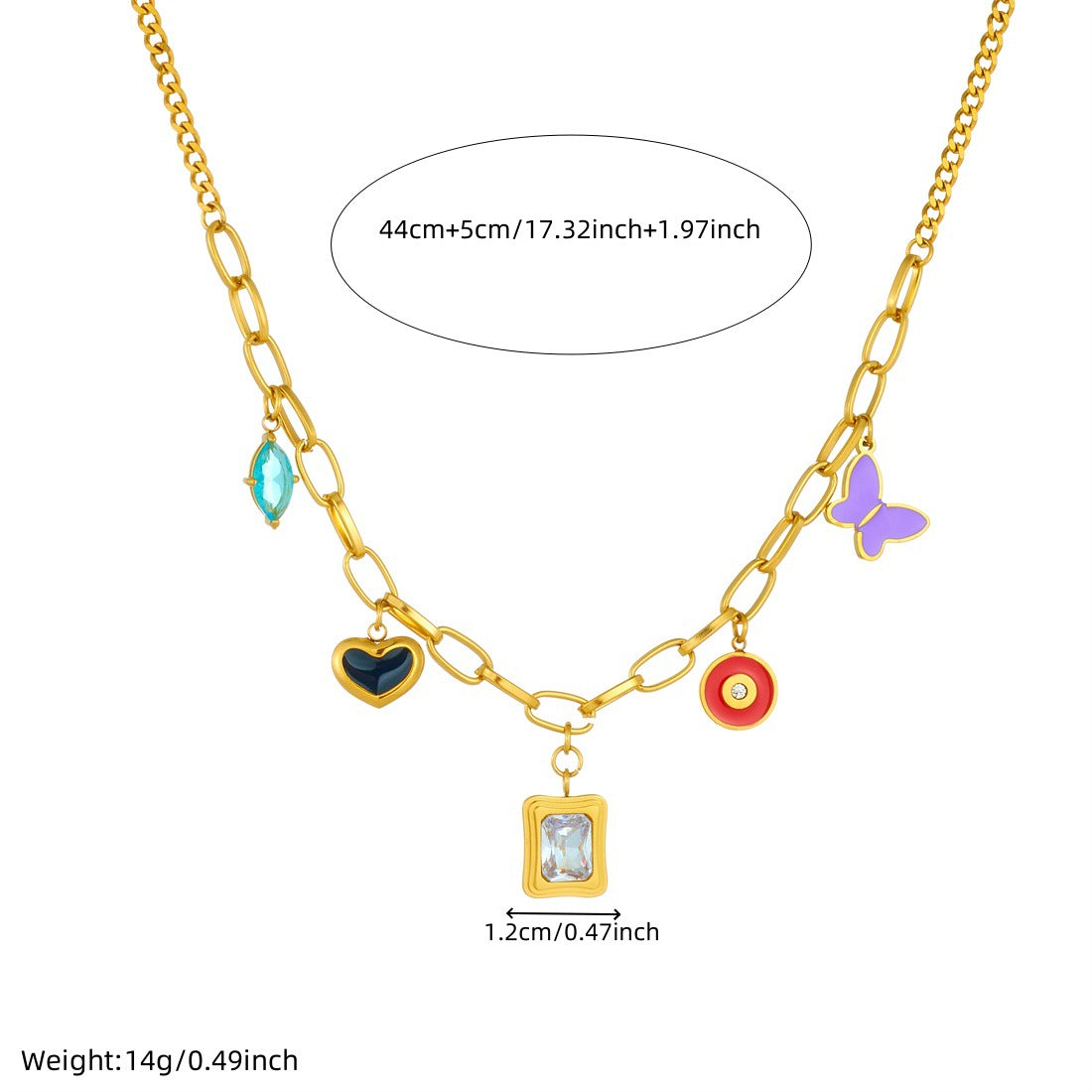 Geometric Drip Oil Gold Plated Stainless Steel Bowknot Necklace for Women