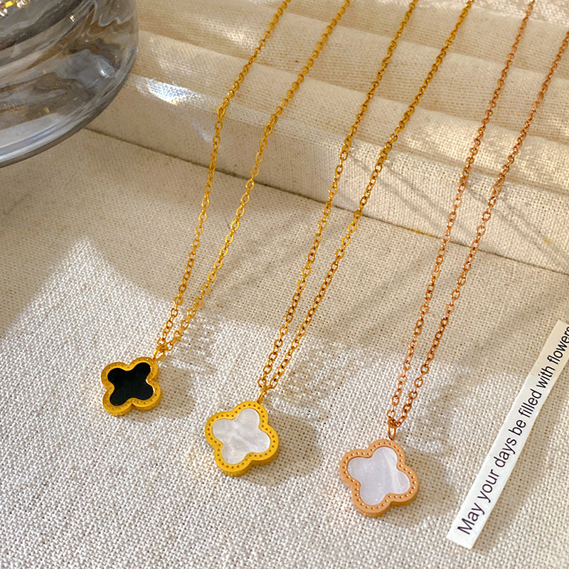 Sweet Streetwear Heart Geometric Titanium Steel Plated Necklace Unisex Cable Chain