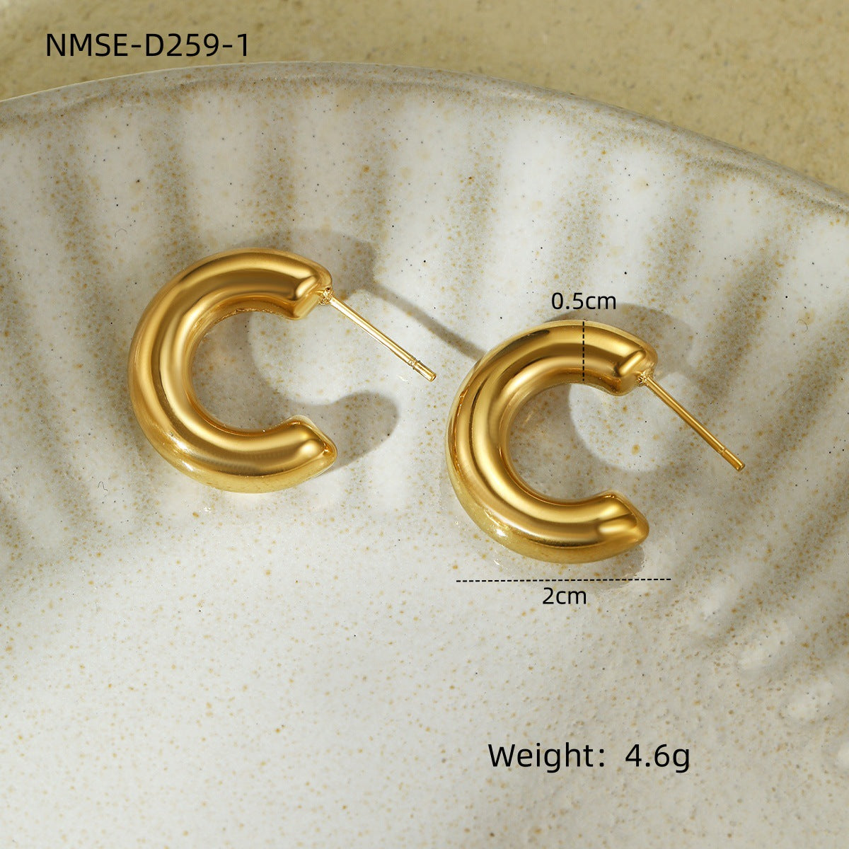 Orecchini geometrici a triangolo in acciaio inossidabile con placcatura in oro 18 carati da donna