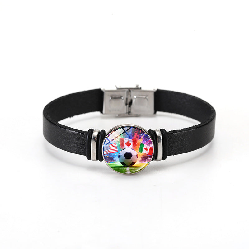 Casual Geometric Plated Leather Bracelet Unisex