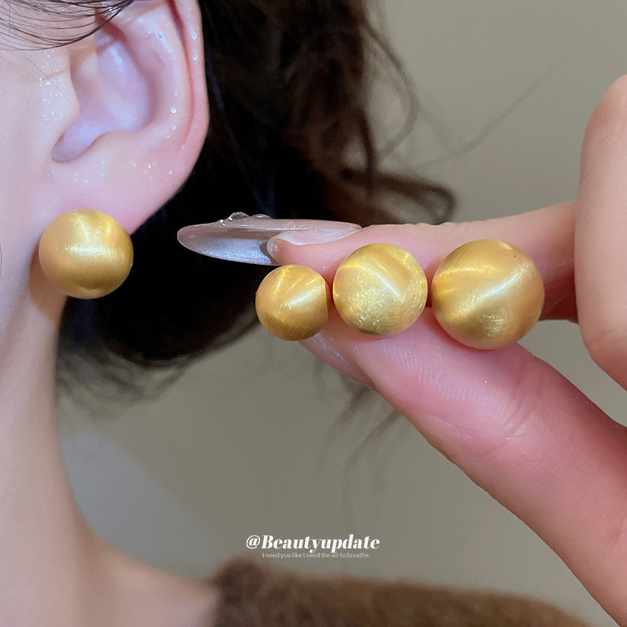 Orecchini rotondi geometrici minimalisti da donna in rame placcato con perni in argento 925