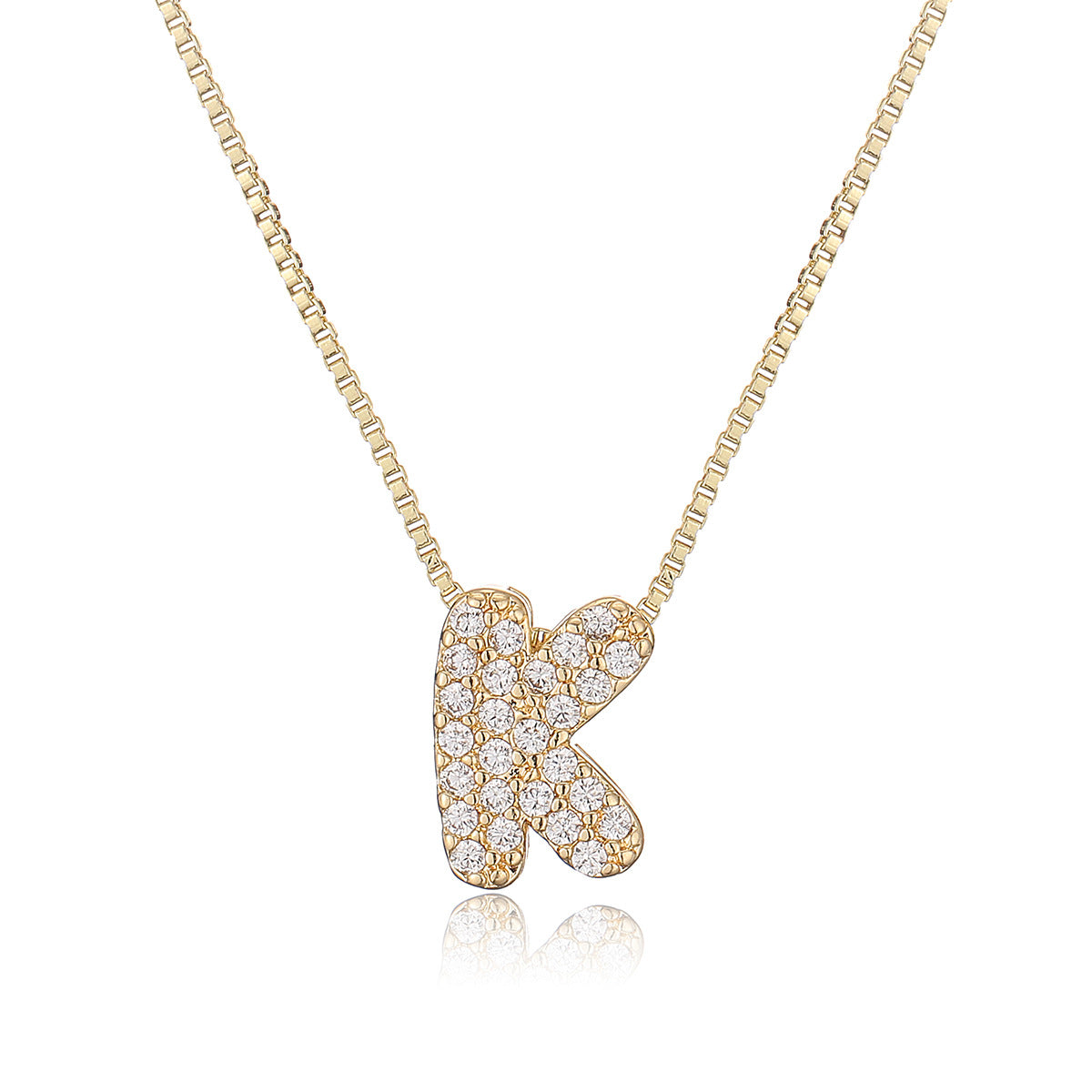 Collar con colgante de cobre minimalista con forma de letra para mujer con baño de oro de 18 quilates, delicada cadena para la clavícula