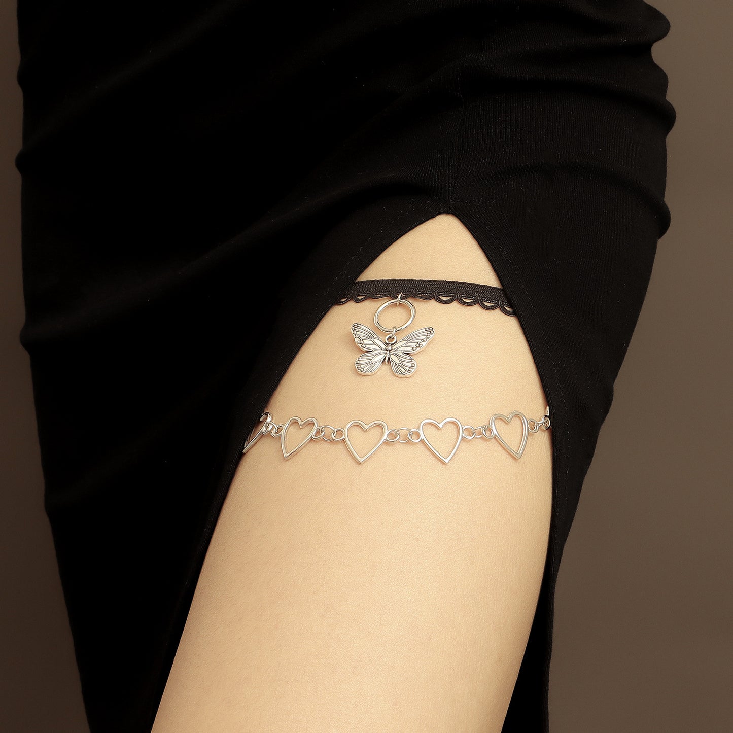 Minimalist Butterfly Hollow Heart Geometric Leg Chain for Women Alloy Summer Beach Accessory