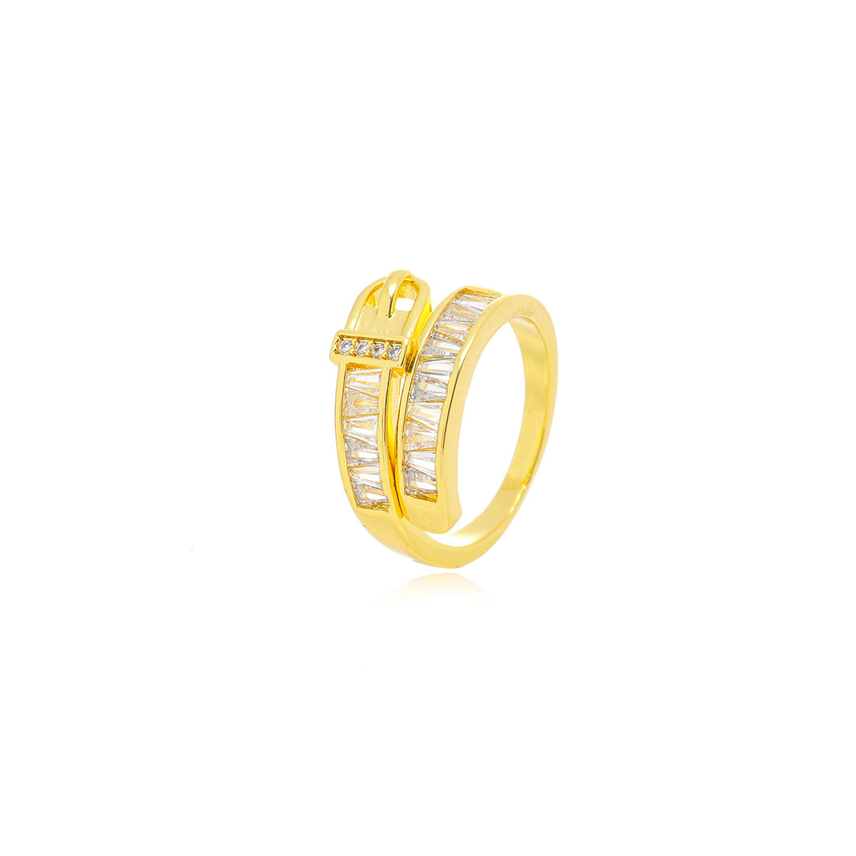 Geometric Open Ring for Women Made of Brass with Gold Plating Minimalist Fashion Accessory