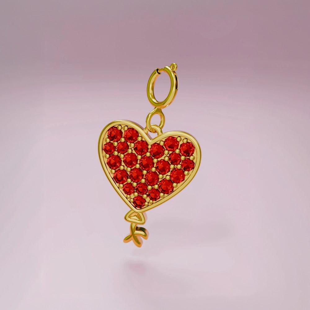 Vintage 18K Gold Plated PVD Stainless Steel Cubic Zirconia Floral Charm Bar