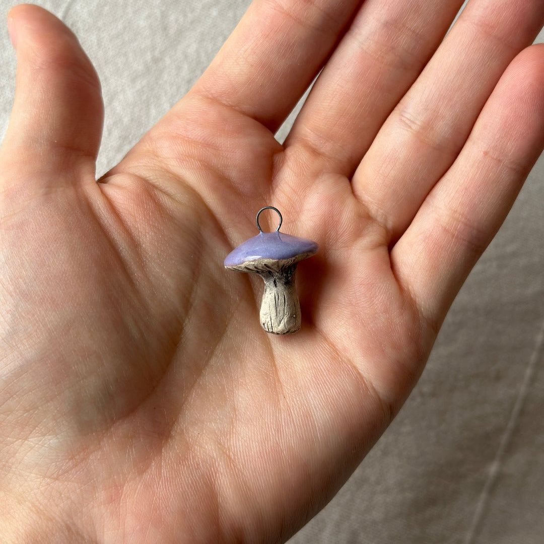 Vintage 18K Gold Plated Brass Drip Oil Mushroom Charm Bar