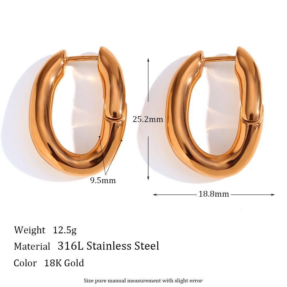 Orecchini da donna in acciaio inossidabile placcato oro 18 carati con design geometrico di ispirazione vintage e dettagli floreali micro-pavé