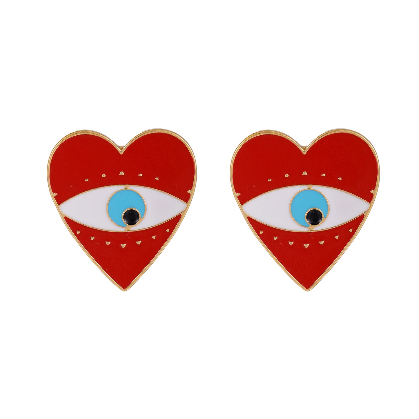 Streetwear Geometric Heart Drip Oil Plated Zinc Alloy Earrings