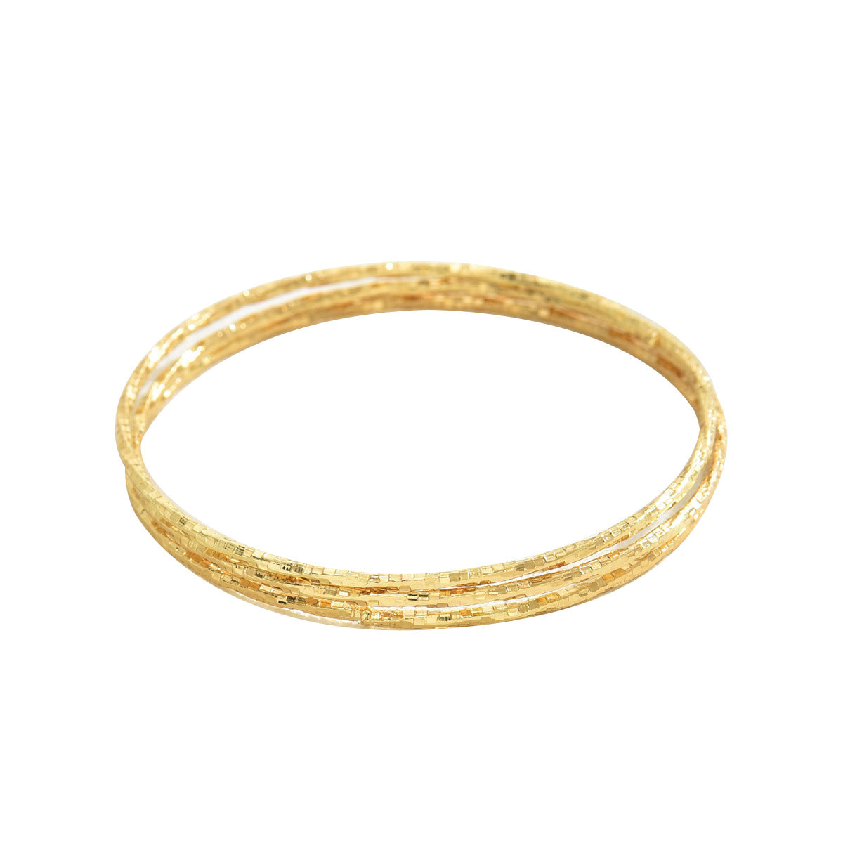 Pulsera de Brazalete Redondo Geométrico Multicapa de Aleación Chapada en Oro de 18K Estilo OL de Moda para Mujer