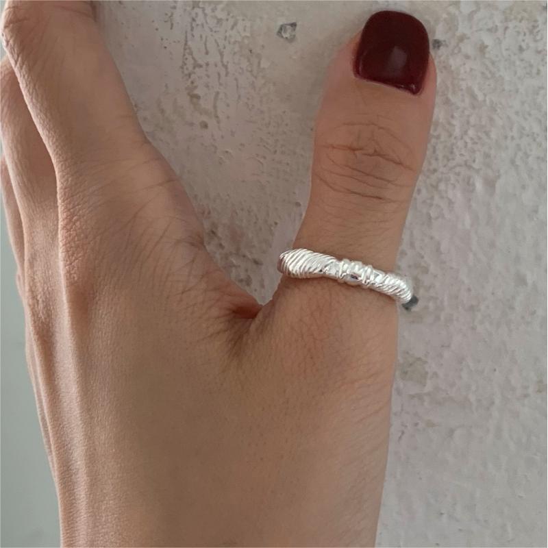 Minimalist Sweet 925 Sterling Silver Heart Geometric Open Ring for Women