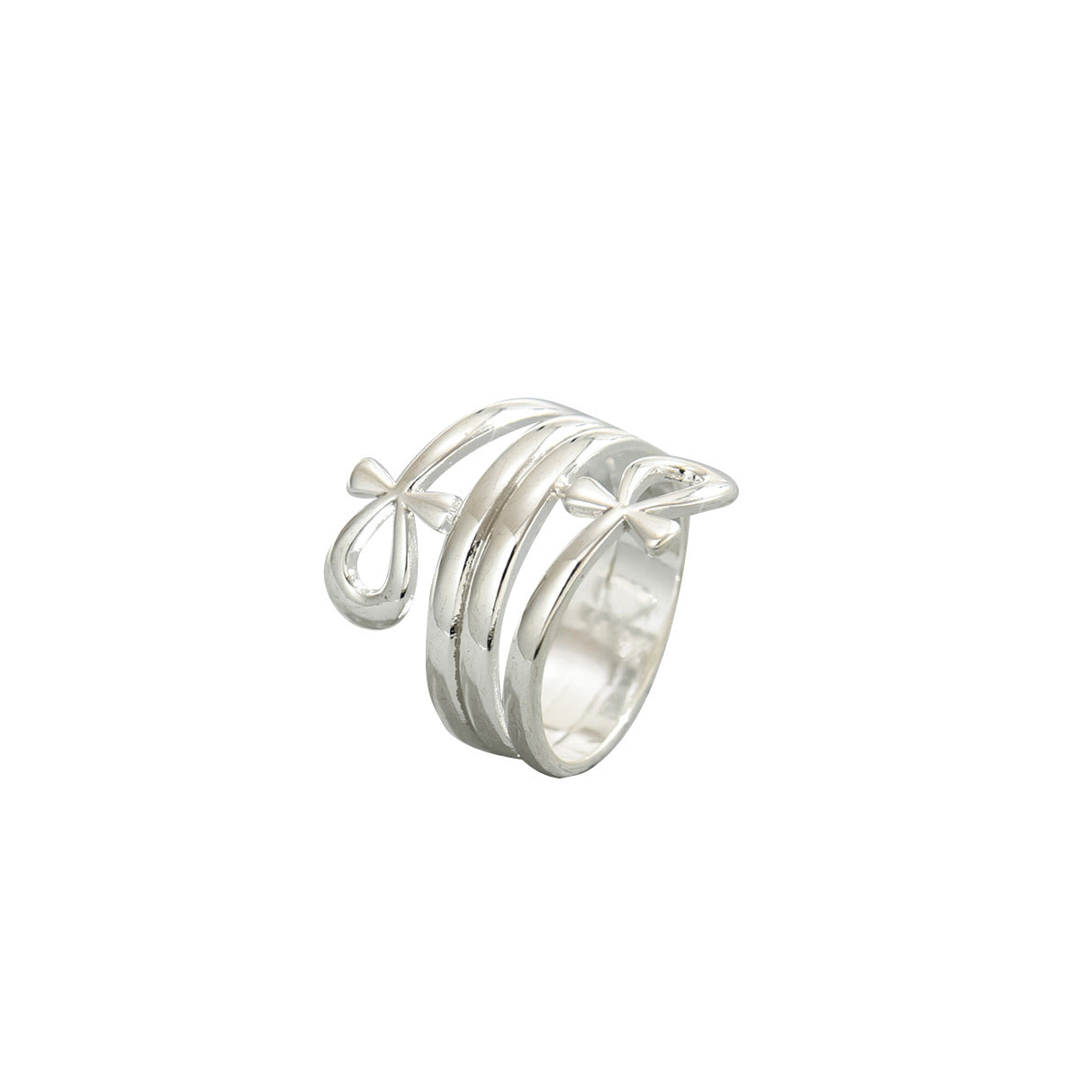 Anillo Minimalista con Nudo Geométrico en Aleación de Zinc con Acabado Chapado para Mujer