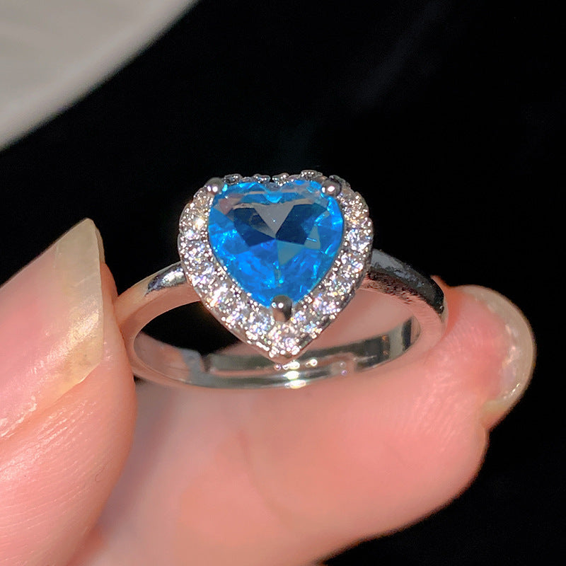 Minimalist Sweet Colorful Crown Flower Bow Teardrop Brass Ring with Cubic Zirconia Inlay for Women