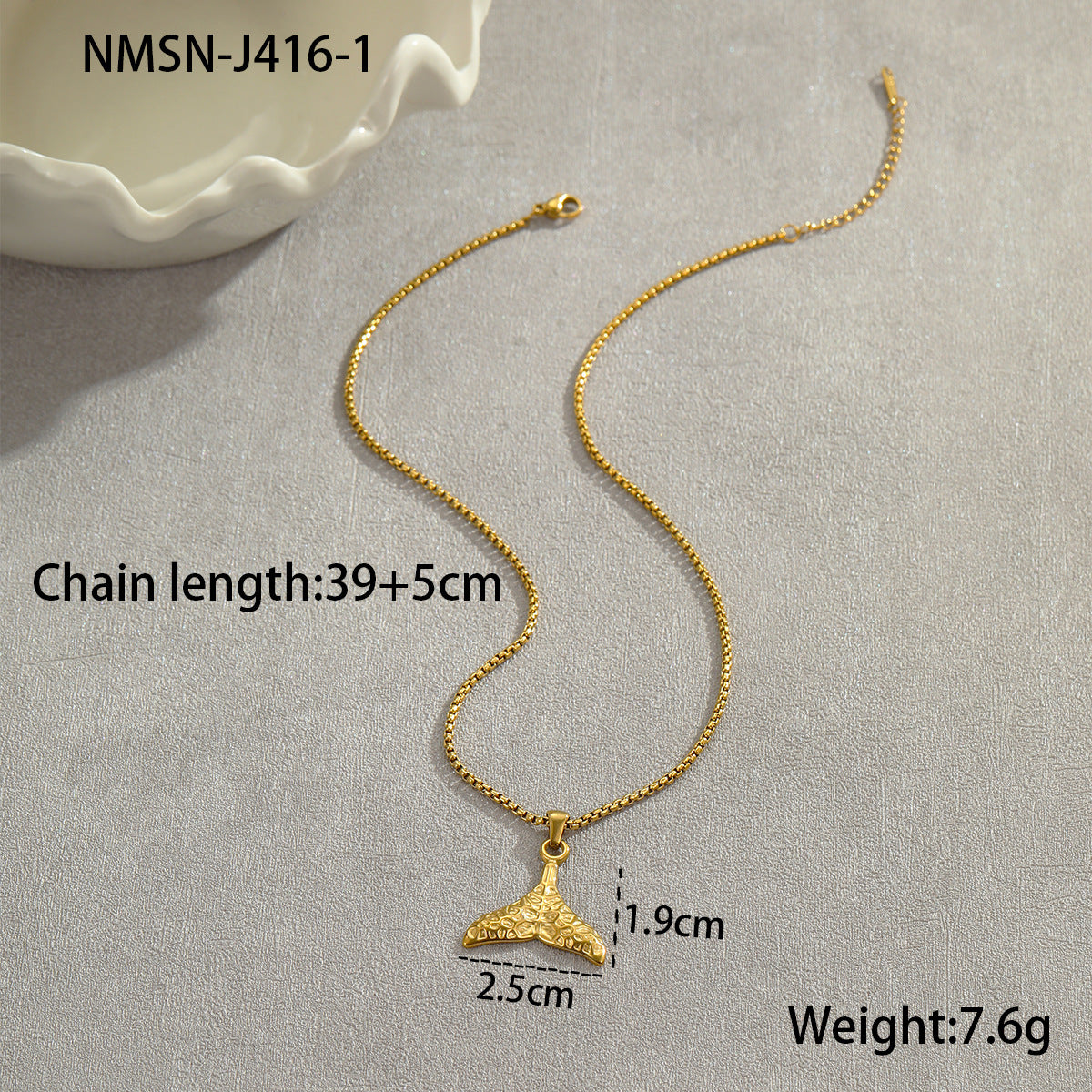 Collana da donna con ciondolo a coda di sirena e albero di cocco geometrico in acciaio inossidabile placcato oro 18 carati, stile moda OL
