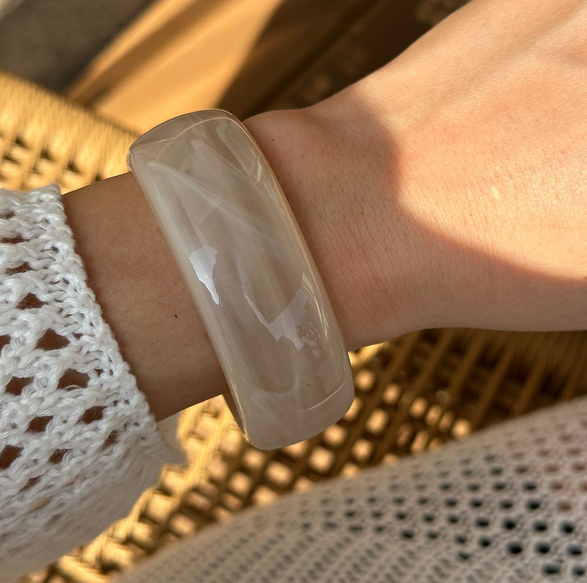 Bracciale Casual Placcato in Resina con Gradiente Geometrico