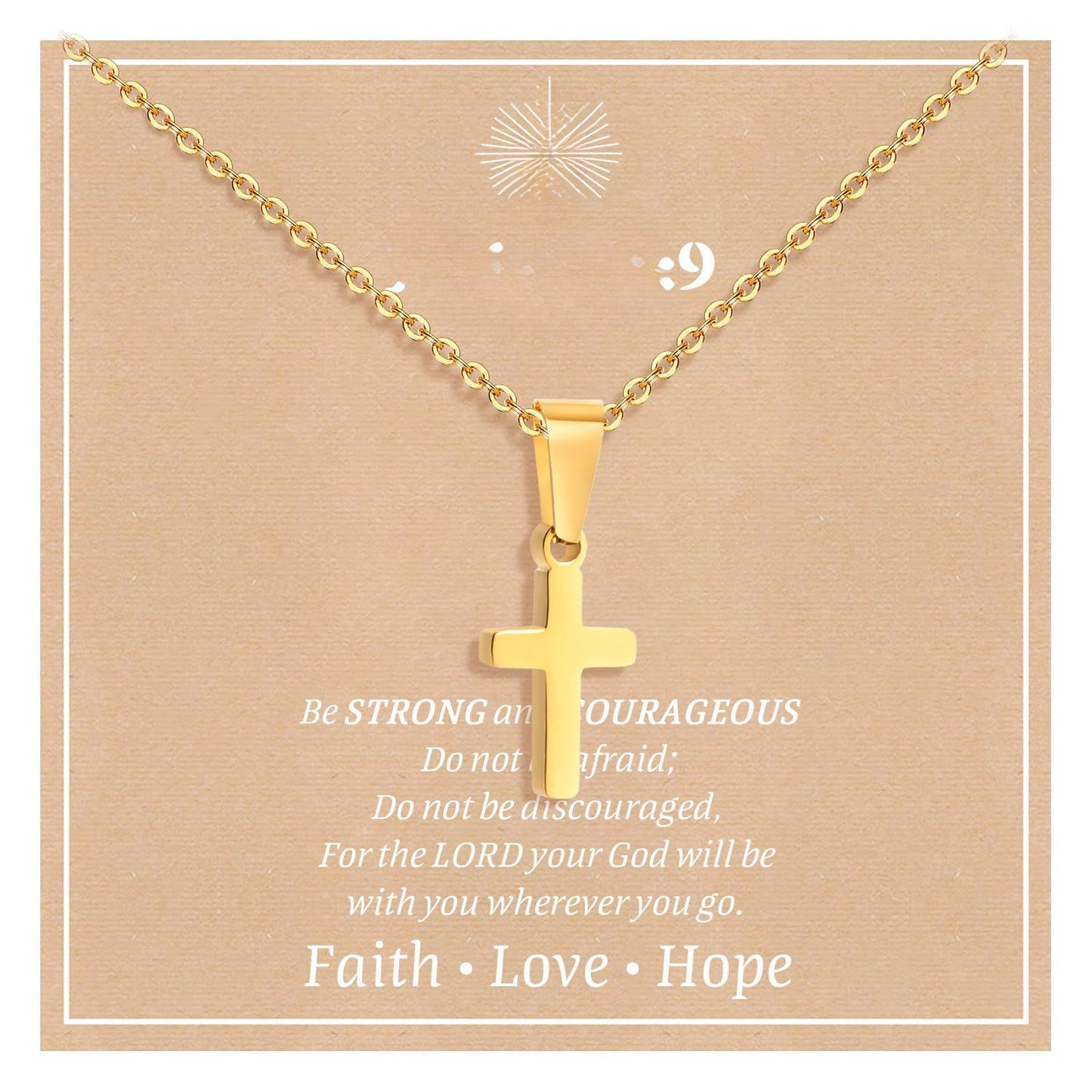Minimalist Cross Stainless Steel Curb Chain Necklace Unisex