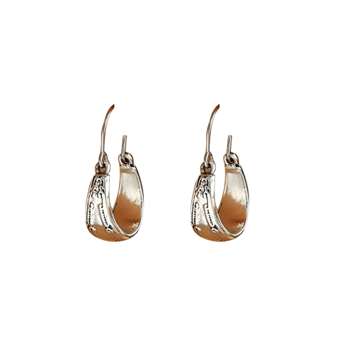 Orecchini vintage geometrici in lega di zinco con finitura galvanica da donna, borchie dal design circolare e a pois retrò