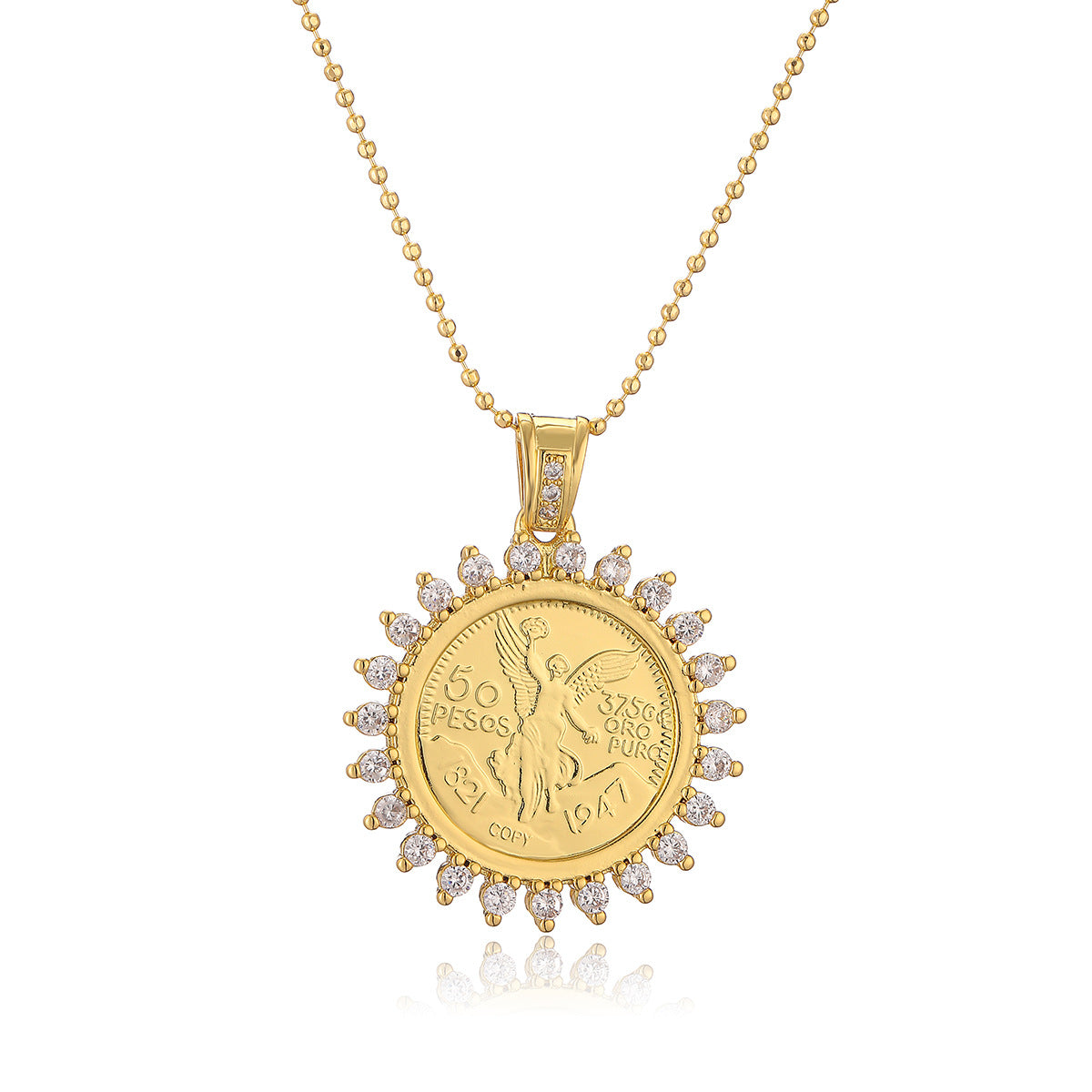 Collana girocollo minimalista da donna con base in rame, placcatura in oro 18 carati, intarsio in zircone, design geometrico, catena alla clavicola di tendenza