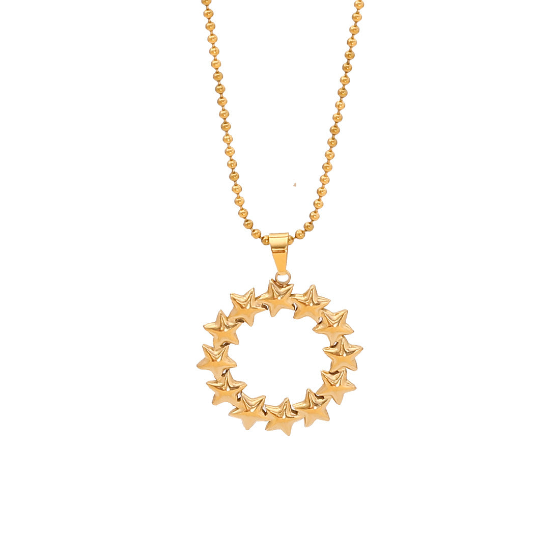 Fashionable Heart-Shaped Sun and Butterfly Floral Stainless Steel Pendant Necklace for Women