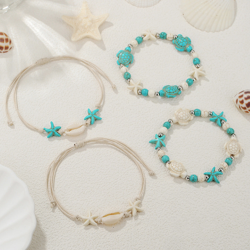 Bohemian Handmade Geometric Round Turquoise Bracelet