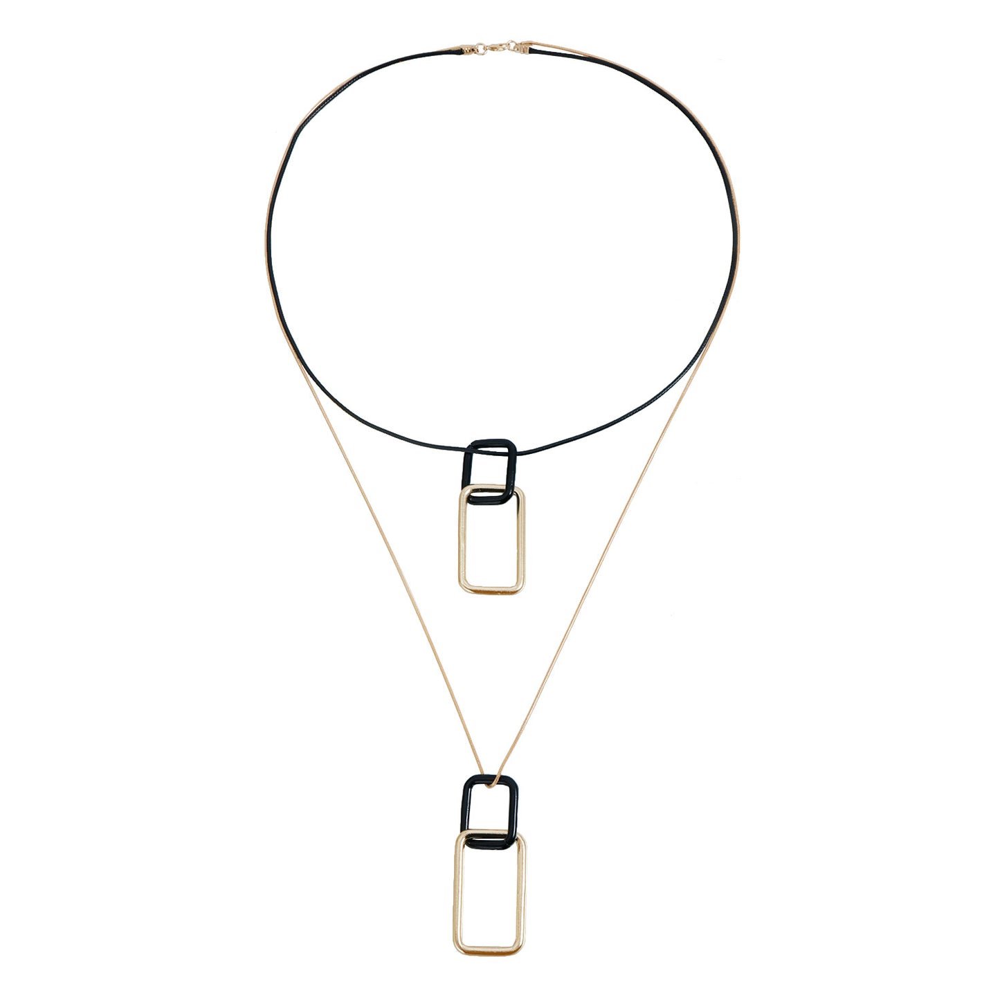 Minimalist Geometric Square Alloy Plated Pendant Necklace for Women