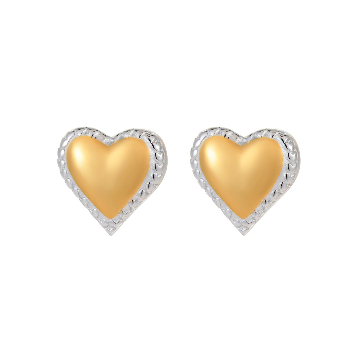 Minimalist Heart-Shaped Stainless Steel Earrings with Gold and Silver Plating for Women