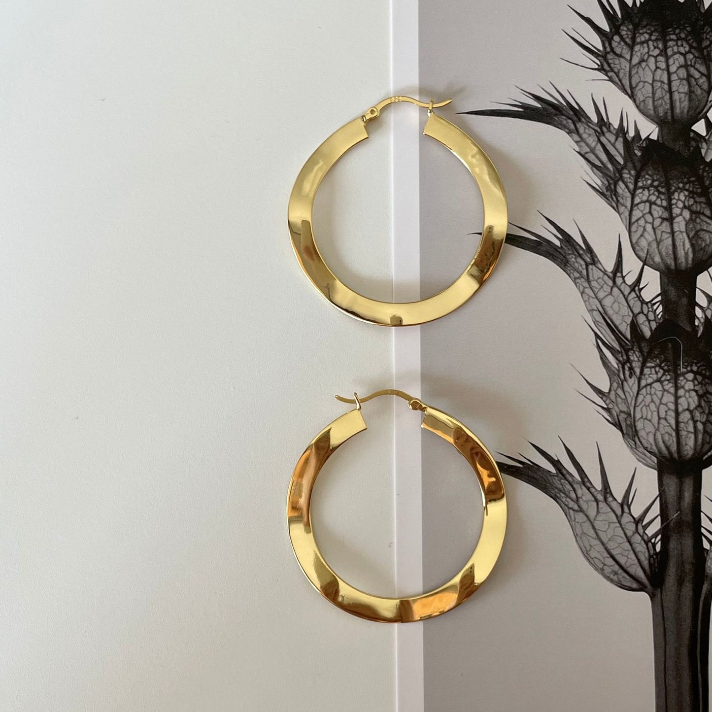 Minimalist 925 Sterling Silver Round Hoop Earrings Plated
