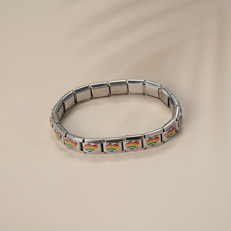 Bracciale geometrico unisex in acciaio inossidabile placcato oro