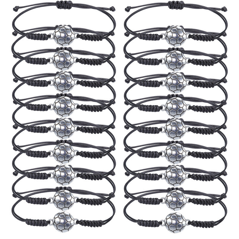 Unisex Geometric Alloy Sports Ball Woven Bracelet