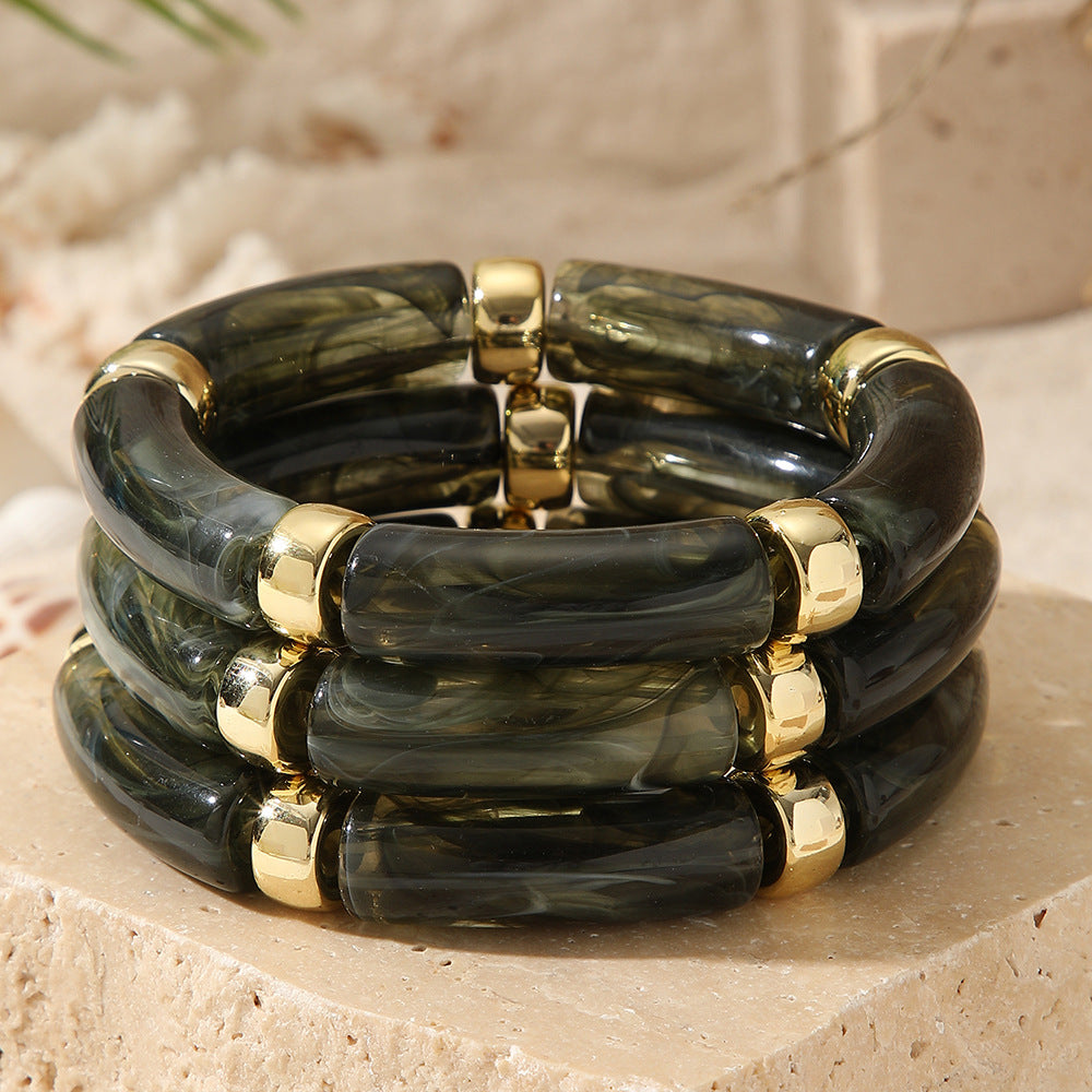 Vintage Marble Texture Acrylic Bracelet for Women