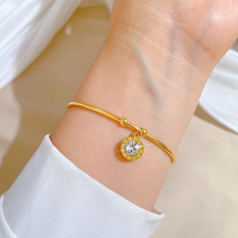 Pulsera Minimalista de Lujo de Acero de Titanio Vintage