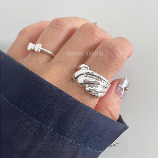 Anillo de Plata de Ley 925 Geométrico Bañado para Mujer