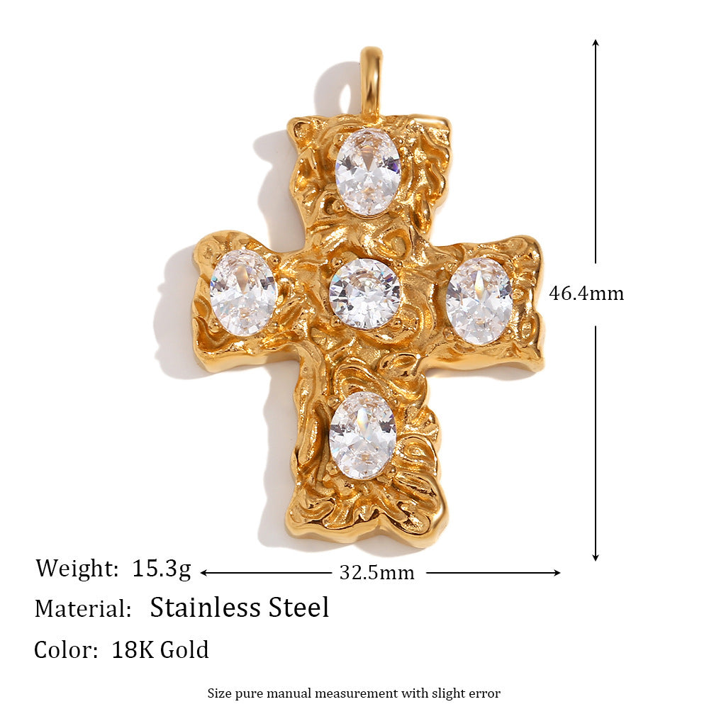 Vintage Elegant 18K Gold Plated Stainless Steel Bow Knot Wave Pearl Charm Bar for Women