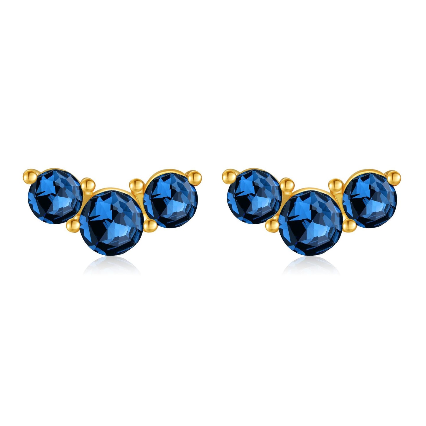 Orecchini a perno con pietra portafortuna geometrica in stile Fashion-Commuter, in rame con placcatura in vero oro e perni in argento sterling S925, da donna