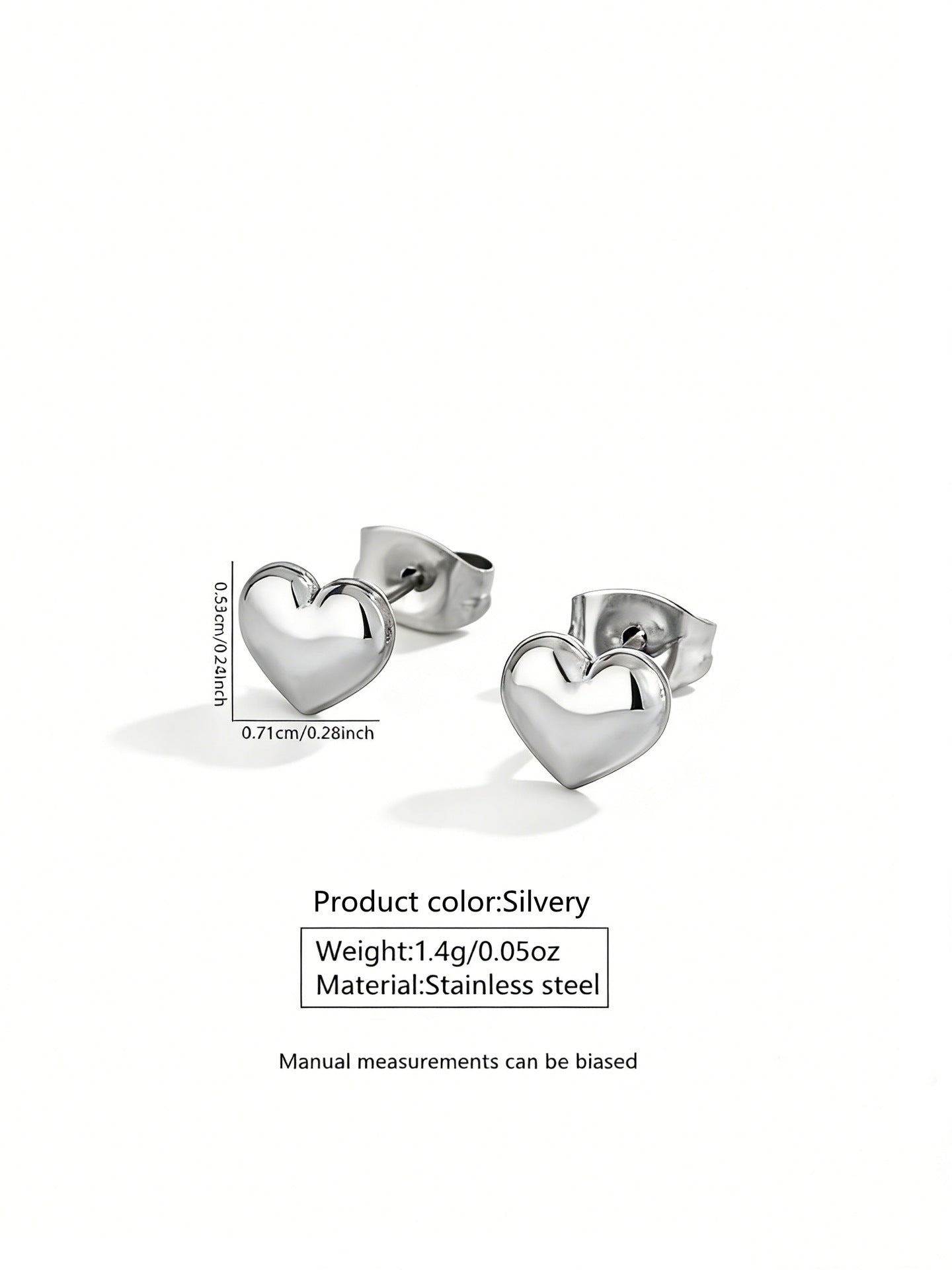 Minimalist Stainless Steel Heart Key Necklace and Earring Set Plated Jewelry for Women
