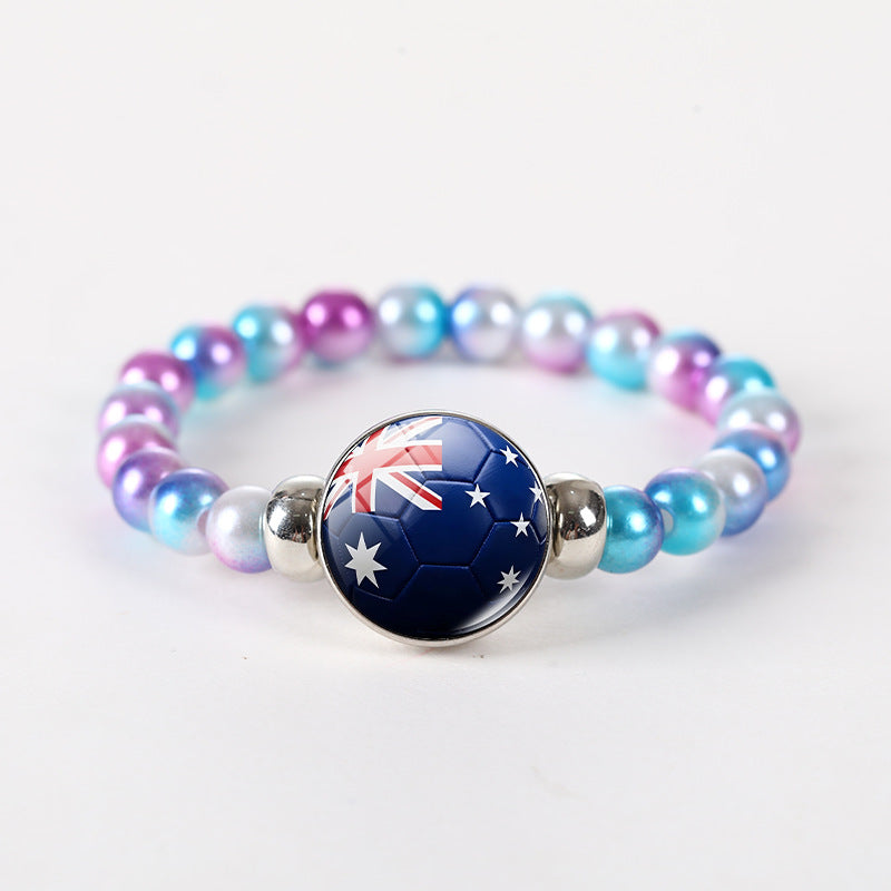 Bracciale unisex rotondo geometrico con perline di cristallo