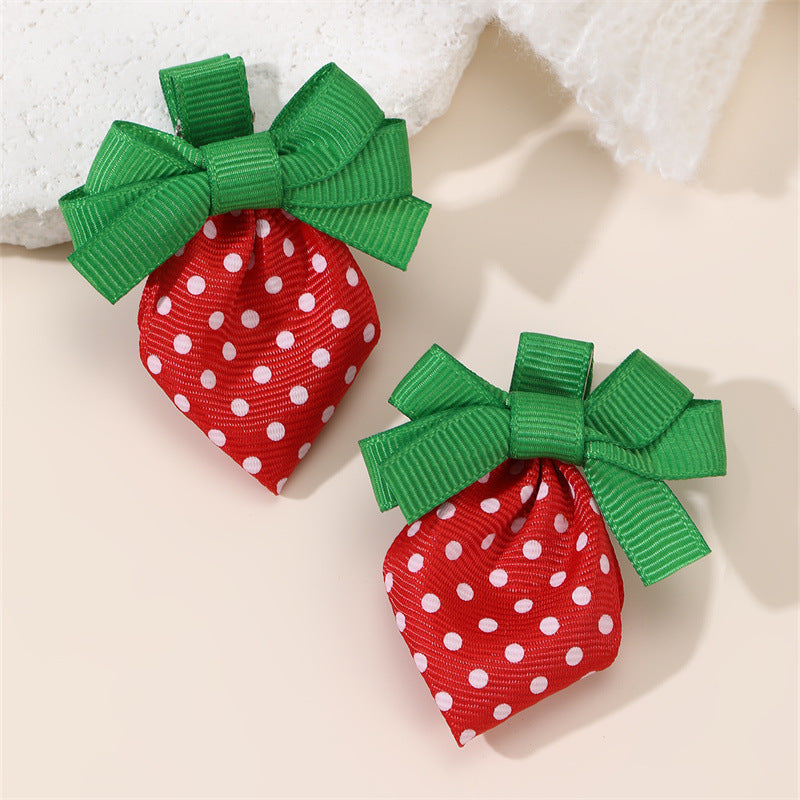 Natural Style Bow-Shaped Hair Clip for Girls with Ruffled and Mesh Details, Polyester Fabric Hair Accessory, Duckbill Hairpin, Princess Collection
