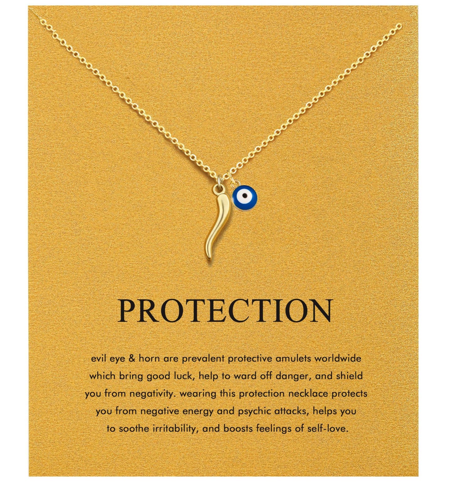 Fashionable Stainless Steel Evil Eye Twisted Horn Chili Pendant Necklace with Cable Chain for Women