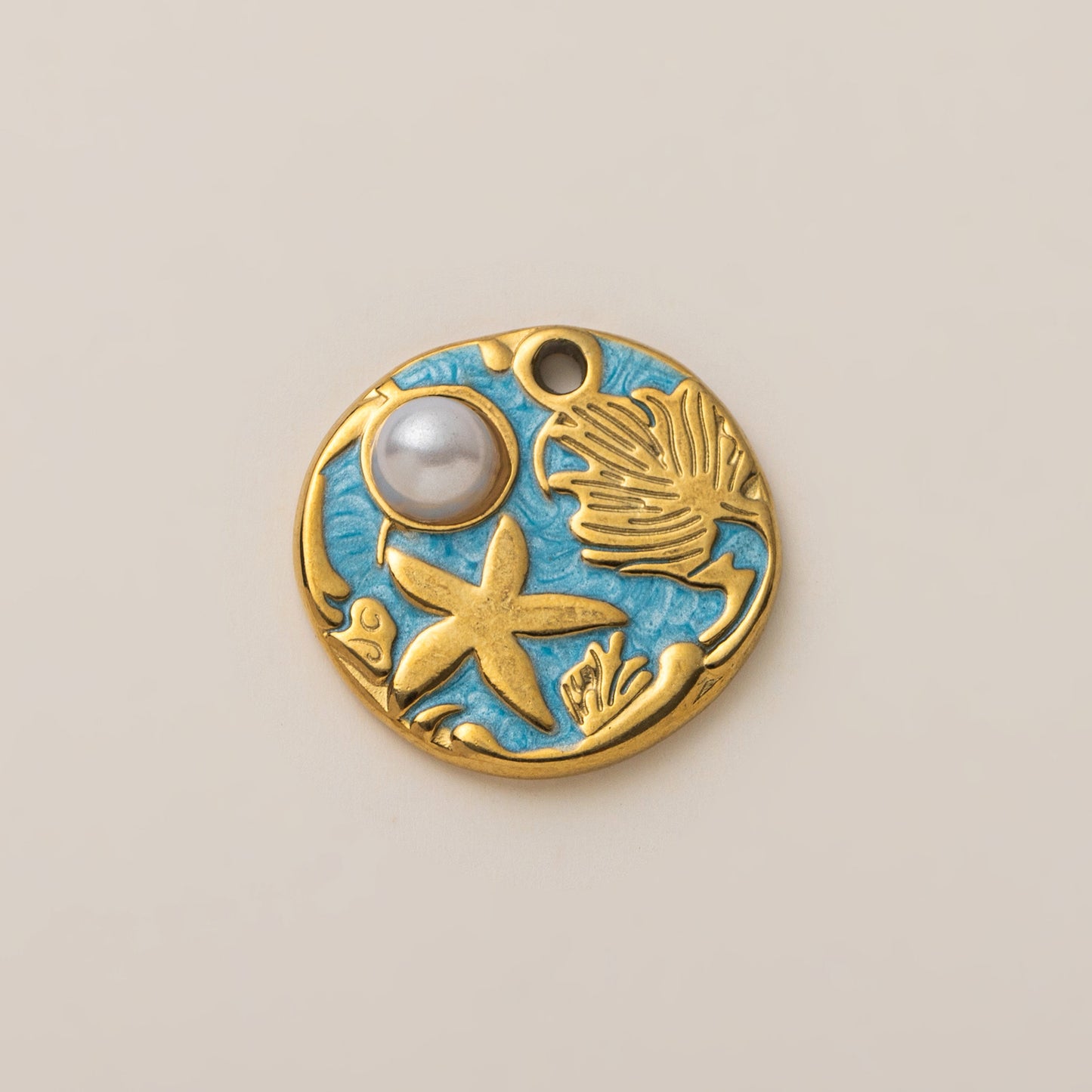 Vintage PVD 18K Gold Plated Stainless Steel Butterfly Geometric Charm Bar