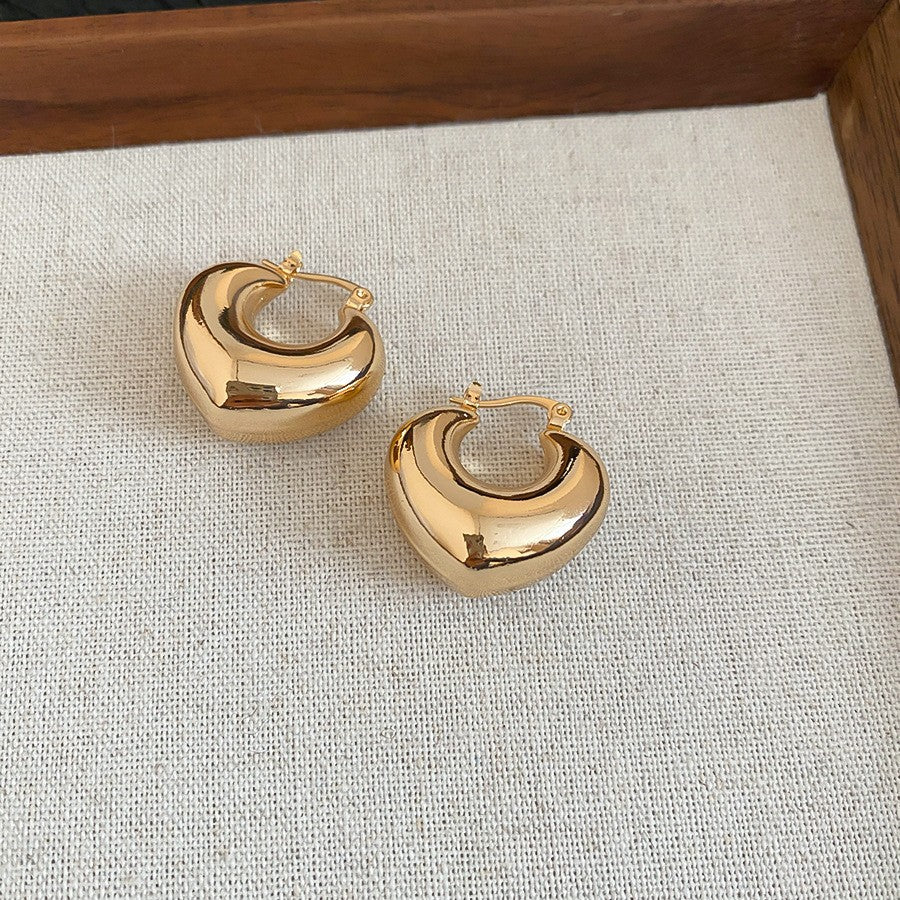 Orecchini a perno geometrici minimalisti in metallo con finitura placcata da donna, gioielli per l'orecchio lussuosi, alla moda e versatili per tutti i giorni