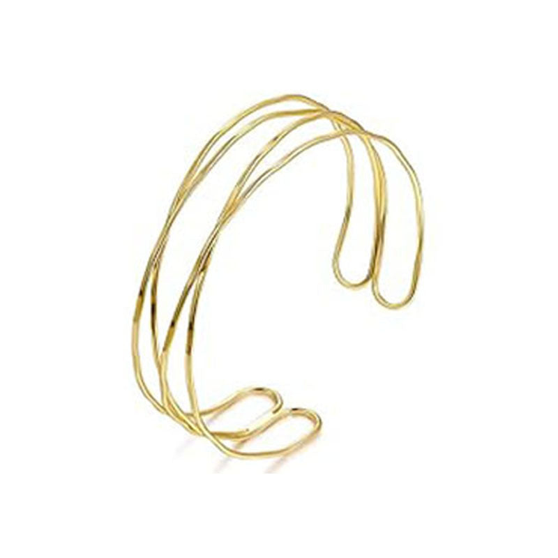 Punk Minimalist Moon Geometric Plated Alloy Arm Cuff for Women