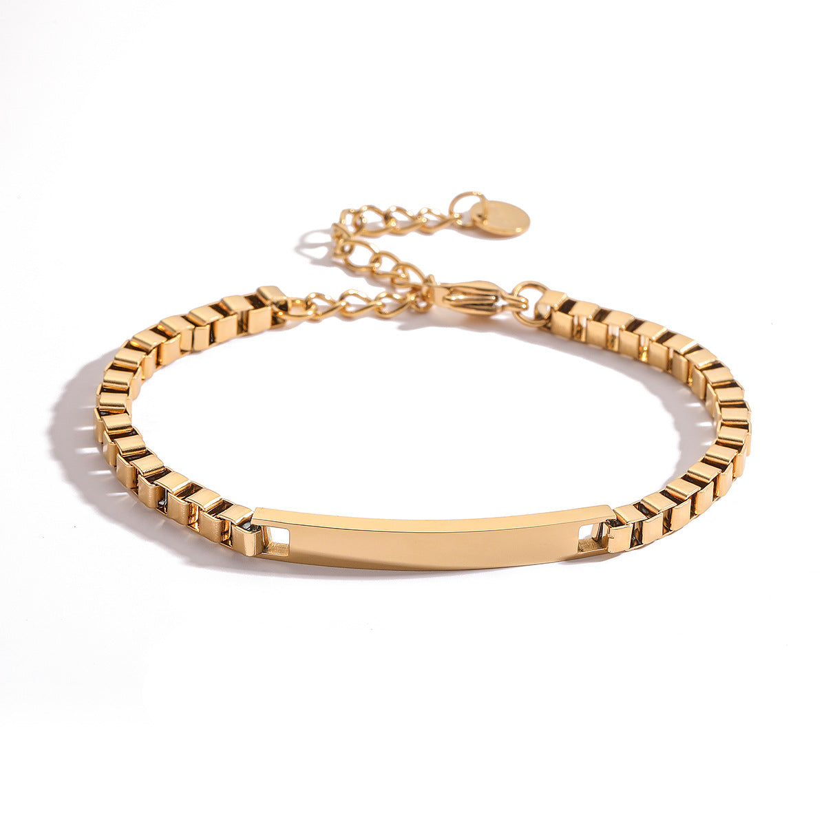 Braccialetto geometrico minimalista da donna in acciaio inossidabile con placcatura in oro 18 carati stile punk