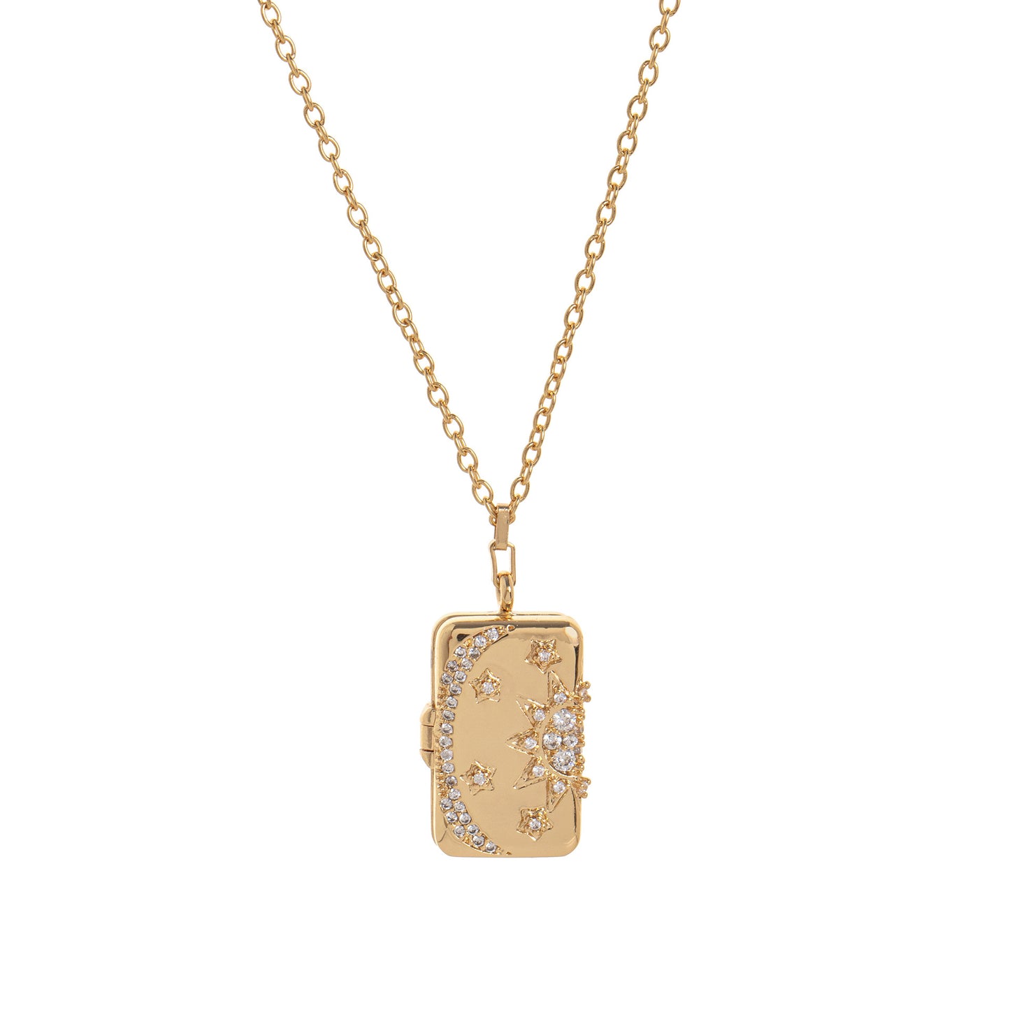 Vintage Star-Shaped Copper Pendant Necklace with Gold Plating for Unisex, Adjustable Chain