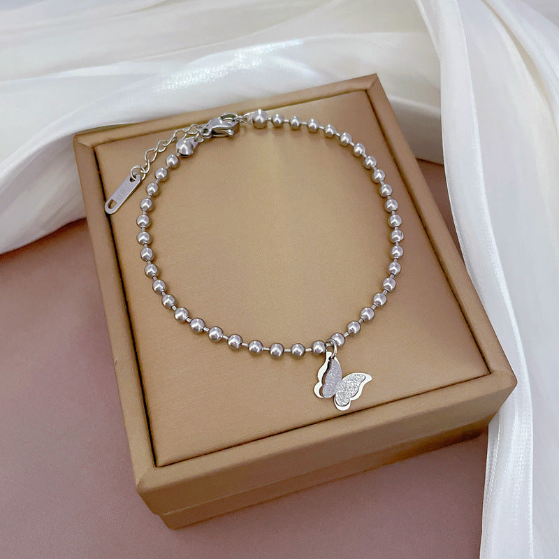 Constellation Moon Star Drop Zircon Bracelet in Titanium Steel with Gold Plating for Women