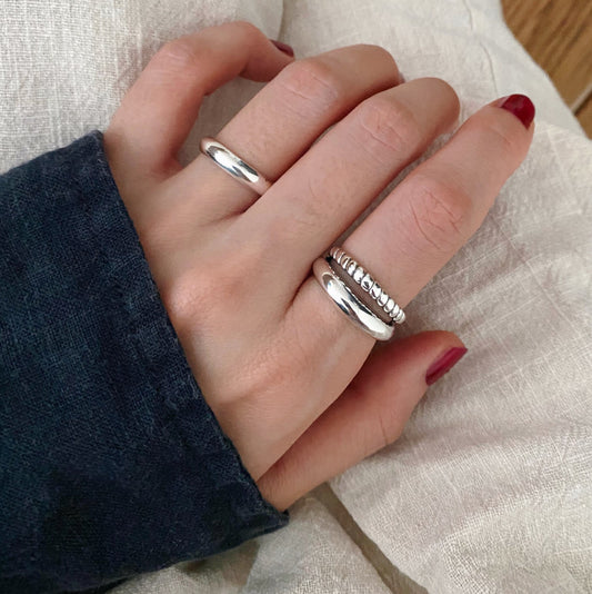 Minimalist 925 Sterling Silver Heart Ring for Women