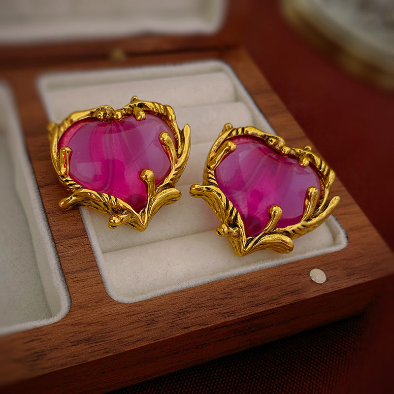 Pendientes Geométricos Vintage con Acentos de Perlas y Base de Cobre Chapado en Oro para Mujer