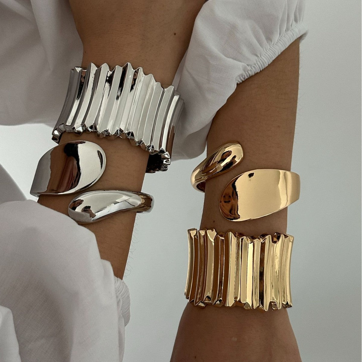 Fashion Geometric Gold Plated Alloy Open Adjustable Cuff Bracelet