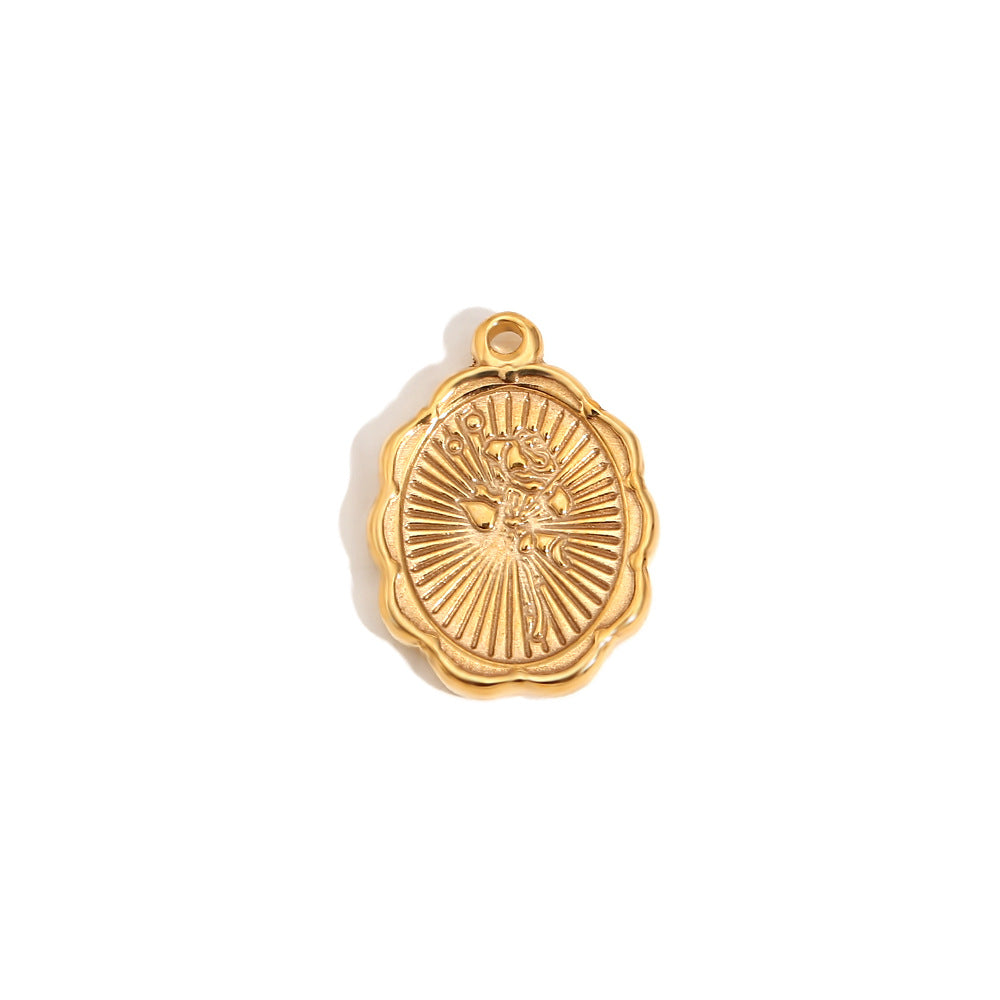 Colgante Corazón Flor Plana Aguacate Geométrico para Mujer de Acero Inoxidable Enchapado en Oro de 18K Accesorio de Moda