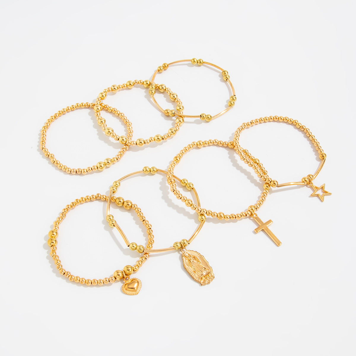 Pulsera minimalista geométrica de cruz con cuentas de resina y acabado chapado para mujer