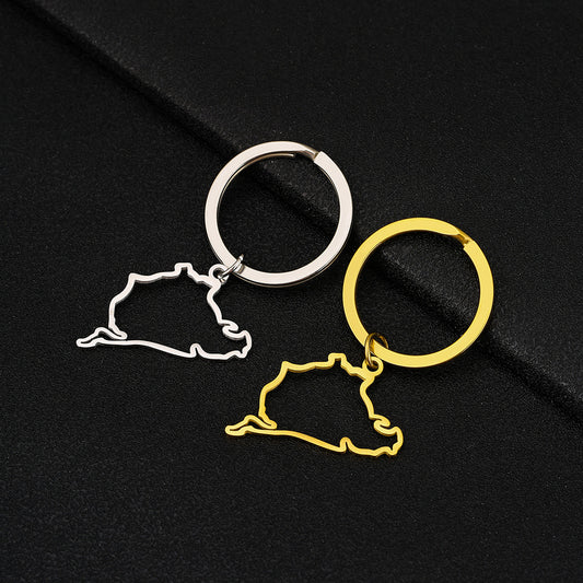 Racing Car Shape German Nurburgring Design Pendant Keychain in Stainless Steel for Men and Women