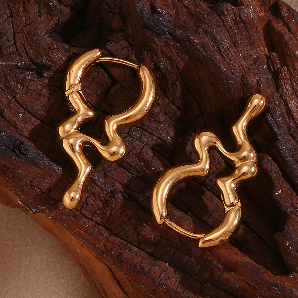 Fashionable Geometric Stainless Steel Ear Cuffs with 18K Gold Plating for Women